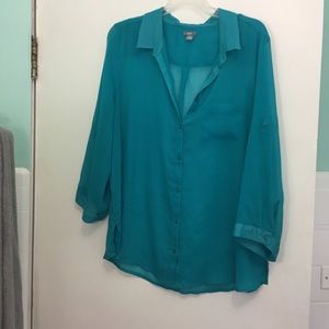 Sheer Teal Blouse